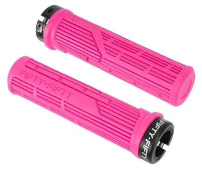 Zdjęcie produktu dla Chwyty do roweru górskiego, mocowane zaciskiem, różowe, miękkie, antypoślizgowe, średnica rury kierownicy 20-23 mm