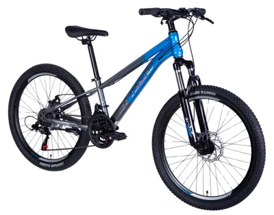 Produktbild von Kinderfahrrad Mars, 24", 130–160 cm, 21-Gang, Blau/Grau