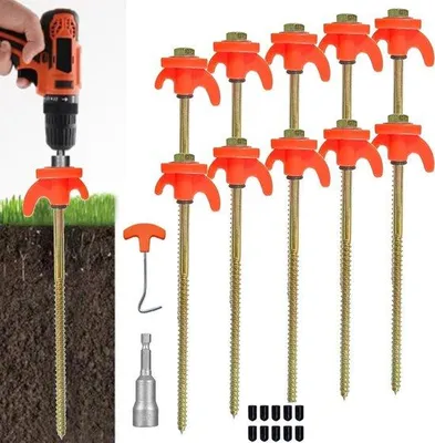 Produktbild von Gewichtige Bodenanker mit Gewinde und Seilhalter