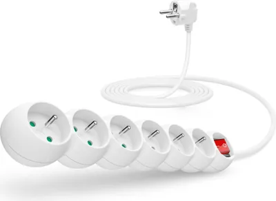 Zdjęcie produktu dla Przedłużacz CONNECT IT 230V, 6 gniazd, przełącznik, 3m, biały
