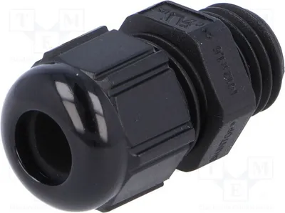 Zdjęcie produktu dla 1 x Złączka kablowe UL94V-2 53111200 n, IP68, czarne, M12, materiał: 1,5