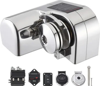 Obrázek produktu pro Elektrický rybářský naviják VEVOR, 12 V DC 600 W, kotevní systémy vhodné pro 1/4palcové řetězy a 9/16-5/8palcová nylonová lana, max. tažná síla 260 kg. Max. tažná síla 260 kg, konstrukce z nerezové oceli 316, pro lodě 7-9 m