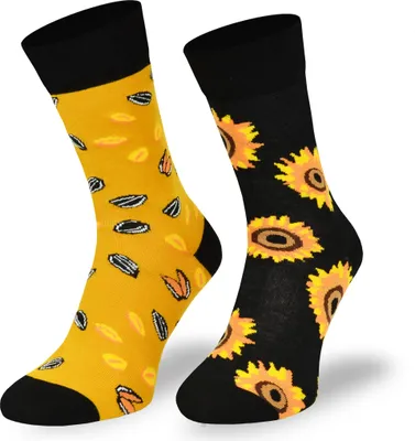 Produktbild von SKIETY Bunte Lustige Socken für Erwachsene Baumwolle, Sonnenblumen, Frühling - 43-46