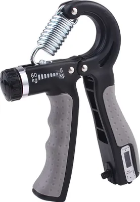 Produktbild von INF Handtrainer, Unterarm-Trainingsgerät, Griffkraft-Trainer, 5-60 kg Fingertrainer Grau