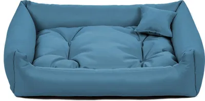 Image de Lit pour chien NEO - Lit confortable pour chien en tissu résistant, coussin pour chien durable de haute qualité (L - 90x75, bleu clair)