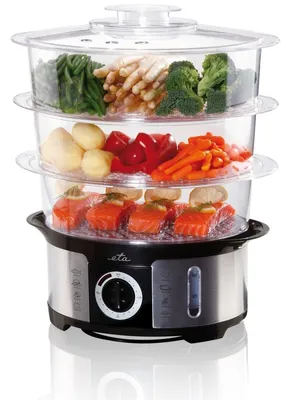 Obrázek produktu pro Eta Steampot, 3 košík/košíky, Černá, Stříbrná, 1,5 l, 75 min, 1000 W, 275 mm