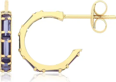 Produktbild von Wunderschöne 9 Karat (375) Gold Damen - Paar Creolen mit Zirkonia - 11mm*2mm; TRS36229