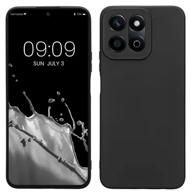 Produktbild von kwmobile Handyhülle für HONOR 200 Smart 5G / X7C 4G Hülle - weiches Handy Silikon Case - Schutzhülle Cover - Schwarz matt