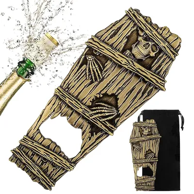 Schedel-Flaschenöffner aus Zink, Gothic Baraccessoire, bronzefarben
