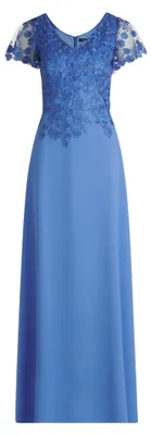 Produktbild von Vera Mont Damen Abendkleid mit Stickerei 44, Paris Blue