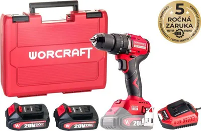 Zdjęcie produktu dla Wkrętarka Worcraft CHD-S20LiBCM ShareSYS, 20 V, 2 akumulatory litowo-jonowe 2 Ah, 1 ładowarka, bezszczotkowa, zestaw