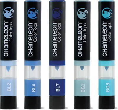 Produktbild von Chameleon CT4513 Porzellanmalstift Blue Tones 5 Stck