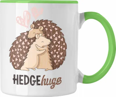 Produktbild von Trendation - Valentinstag Tasse Geschenk für Ihn Sie Lustig Hedgehugs Geschenkidee Becher Freund Freundin Liebe Paare (Grün)