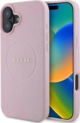 Image de Guess GUHMP16MPGHSMMP iPhone 16 Plus 6.7" rose hardcase Grained Ring MagSafe Housse de protection