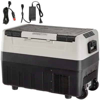 Zdjęcie produktu dla Lodówka samochodowa 45L - Lodówka elektryczna 24V/230V - Idealna do samochodu - kempingu i podróży - 50x68x36 cm