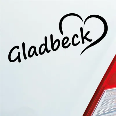 Produktbild von Auto Aufkleber Gladbeck Herz Stadt City Liebe Love 19,5x8 cm Schwarz Matt Sticker Heckscheibenaufkleber