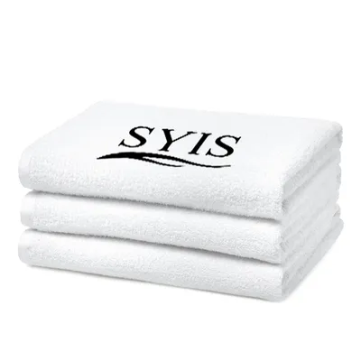 Produktbild von SYIS Frotteehandtuch mit Logo 70x140 - weiß