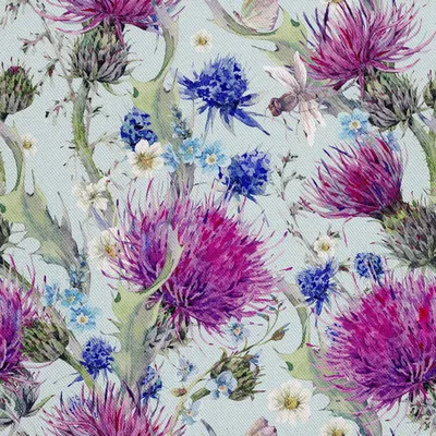Produktbild von OUTDOOR DEKOSTOFFE OXFORD - Motiv Disteln und Blumen 2