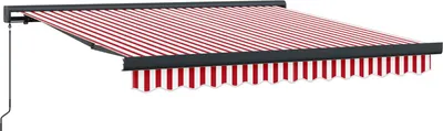 Produktbild von vidaXL Ausziehbare Markise Rot und Weiß 350 x 250 cm