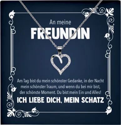Produktbild von 22Feels Echt Silber Halskette - Freundin Geschenk Frauen Schmuck Set Jahrestag Valentinstag Geburtstag Weihnachten - Herz Anhänger, Karte