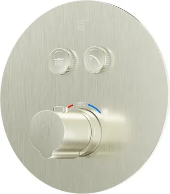 Produktbild von Steinberg Serie 390 Fertigmontageset, für Unterputzthermostat 1/2, pushtronic, für 2 Verbraucher, rund, 39042233BN