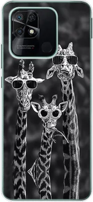 Produktbild von König Design Hülle kompatibel mit Xiaomi Redmi 10C Kunststoff Soft Handyhülle - Handy Case 3 Giraffen