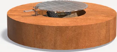 Produktbild von Corten Feuer Tisch Ronde mit Grillrost