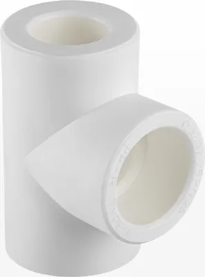 Productafbeelding van DN 32/32/25, PPR Aqua Plus T-stuk met vermindering, wit | Waterleiding, verwarmingsleiding, klimaalleiding Fusiotherm
