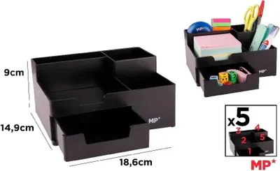 Zdjęcie produktu dla Organizer na biurko z szufladką czarny