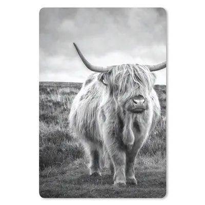 Produktbild von MuchoWow® Mauspad Mousepad Schottischer Hochländer - Tiere - Wolken - Kuh - Natur 18x27 cm - Mousepads - Maus Mat - Pad - Mausunterlage