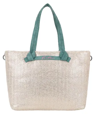 Produktbild von Fritzi aus Preußen Schultertasche Cloud Shopper Big Limited Painted Straw Silver Jade beige