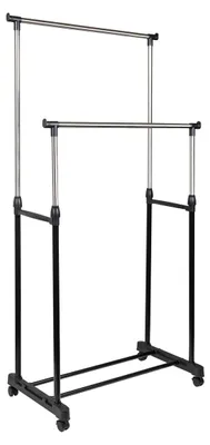 Obrázok produktu pre Pohyblivý stojan na oblečenie, dvojitý, 90 – 160 cm