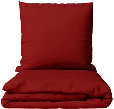 Produktbild von Bettwäsche Set Baumwolle Rot Renforce 135x200 cm 100% Baumwolle mit Reißverschluss Uni
