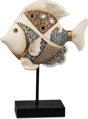 Produktbild von Deko Fisch auf Stab Sockel Zierfisch Tier Fische Maritim Figur Skulptur Objekt