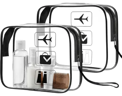 Image de Trousse de toilette 2 pièces, en PVC étanche, transparente, idéale pour les voyages