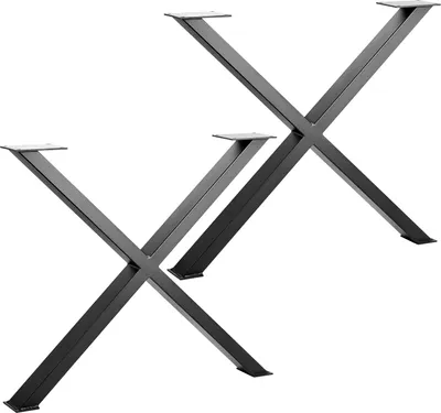 Produktbild von 2 Stück Tischgestell X-Form 820x710 Stahl schwarz matt