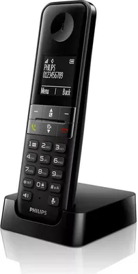 Produktbild von Philips D470 Strahlungsarmes Schnurlostelefon, Farbdisplay, Rufnummernanzeige, 16h Sprechzeit, 11 Tage Standby, Freisprechfunktion, DECT