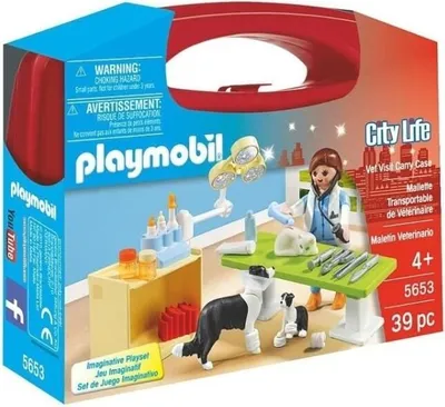 Zdjęcie produktu dla PLAYMOBIL Walizka Weterynarza, City Life, 39 elementów, Dla dzieci od 4 lat