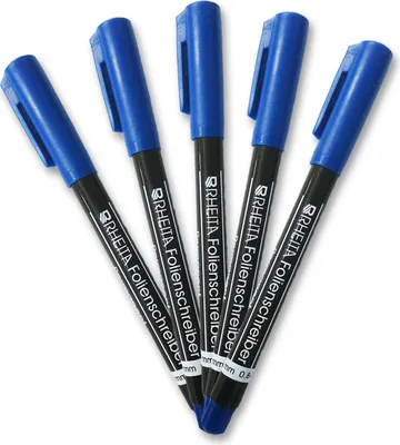 Produktbild von Folienschreiber wasserfest Blau 5 Stück