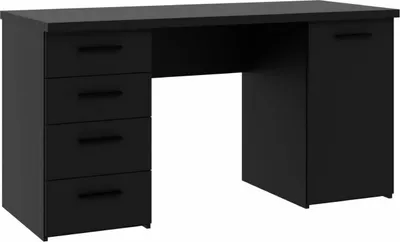 Obrázek produktu pro Nábytek24 Psací stůl 145 X 76 X 60 cm Net106 Mt926-Z13M 4 zásuvky 1 dvířka černá