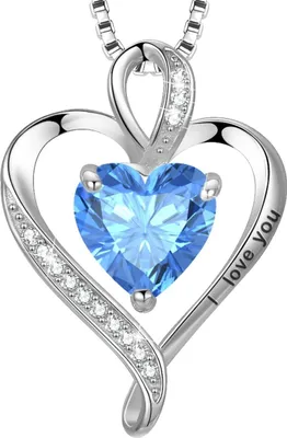 Produktbild von Lavumo Herz Kette Damen Silber 925 I Love You Halskette Personalisiert Geschenke