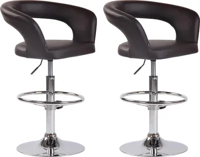Produktbild von CLP 2er Set Barhocker Jaen höhenverstellbar und drehbar braun Material Kunstleder