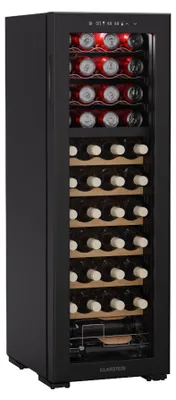 Obrázek produktu pro Chladnička na víno Klarstein Bovella 44 Duo+ – 44 lahví, 2 zóny, 5–18 °C, dotykové ovládání, LED osvětlení, UV ochrana, volně stojící, chladnička na víno