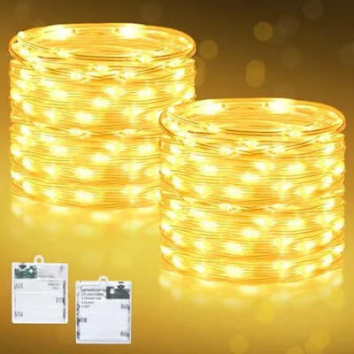 5 Meter 50 LED Lichterkette mit Timer - Warmweiß für Weihnachten, Schlafzimmer, Feier und Hochzeit