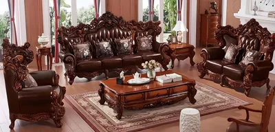 Produktbild von Wohnzimmer Set 4tlg Braun Sofagarnitur 4+2+1 Sitzer Design Couchtisch