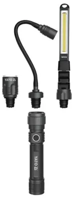 Produktbild von Yato YT-08521, LED, 86 g, IP54, 2200 mAh, Schwarz, Tragbare Arbeitslampe