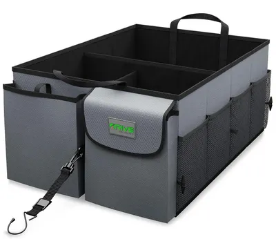Produktbild von Kofferraum Organizer mit Spanngurten, Faltbox, Grau mit Schwarz