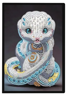 Obrázek produktu pro Zápisník pro techniku Diamond Painting, formát A5, bez potisku, motiv: modrá had, 50 listů