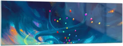 Produktbild von Bilder auf glas - Abstraktion Ballon - 160x50cm - Glasbilder - Wandbilder - Kunstdruck - zum Aufhängen bereit - Wanddekoration aus Glas - Glas Bilder - Wandbild auf Glas - Einteilig - GAB160x50-3714