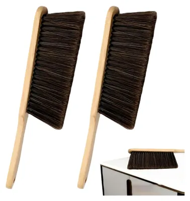 Produktbild von Weiche Borstenbürste zum Reinigen – 36 x 6,8 x 3,5 cm große Borstenbürste mit langem Holzgriff | -Reinigungsbürsten | Sofa, Couch, Möbel, Kleidung, Autoinnenraum und Kamin